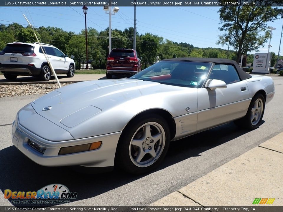 1996 Chevrolet Corvette Convertible Sebring Silver Metallic / Red Photo #6