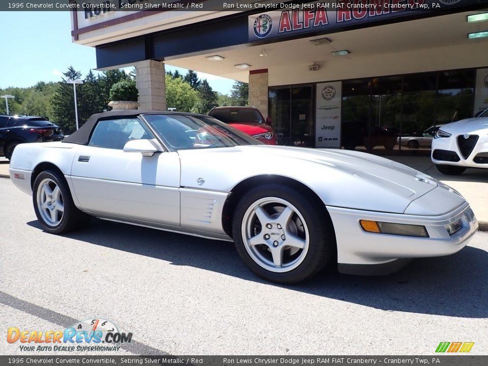 1996 Chevrolet Corvette Convertible Sebring Silver Metallic / Red Photo #9