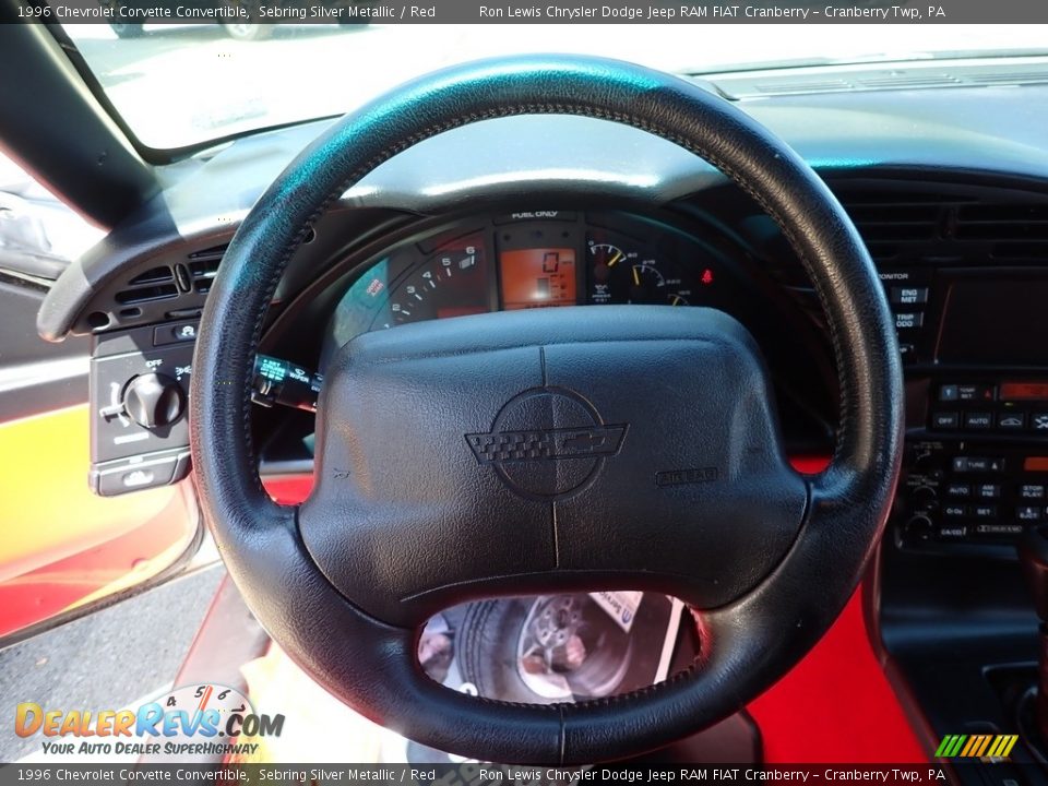 1996 Chevrolet Corvette Convertible Sebring Silver Metallic / Red Photo #16