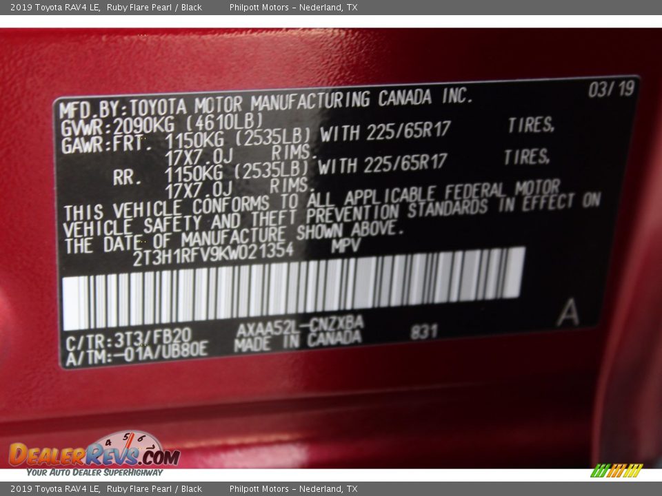 2019 Toyota RAV4 LE Ruby Flare Pearl / Black Photo #27