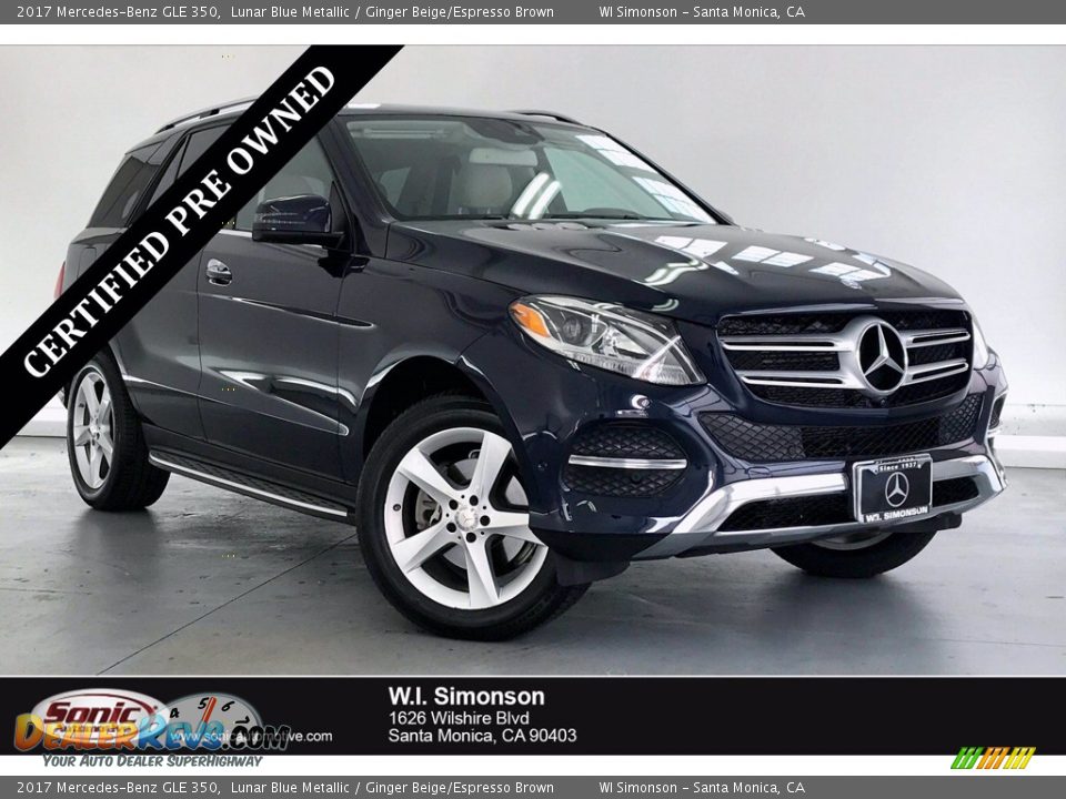 2017 Mercedes-Benz GLE 350 Lunar Blue Metallic / Ginger Beige/Espresso Brown Photo #1