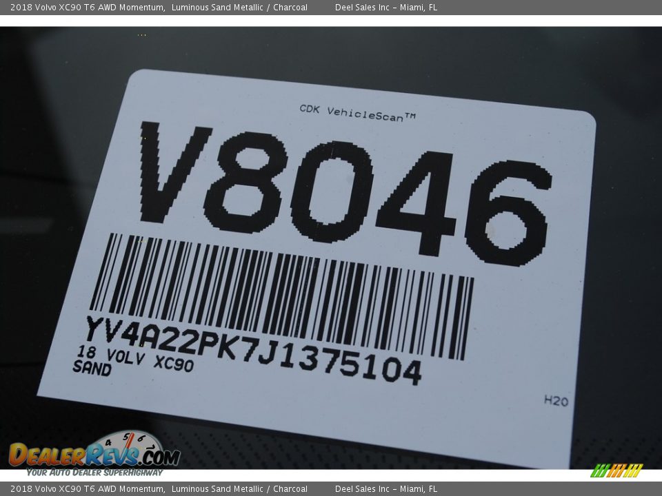 2018 Volvo XC90 T6 AWD Momentum Luminous Sand Metallic / Charcoal Photo #20