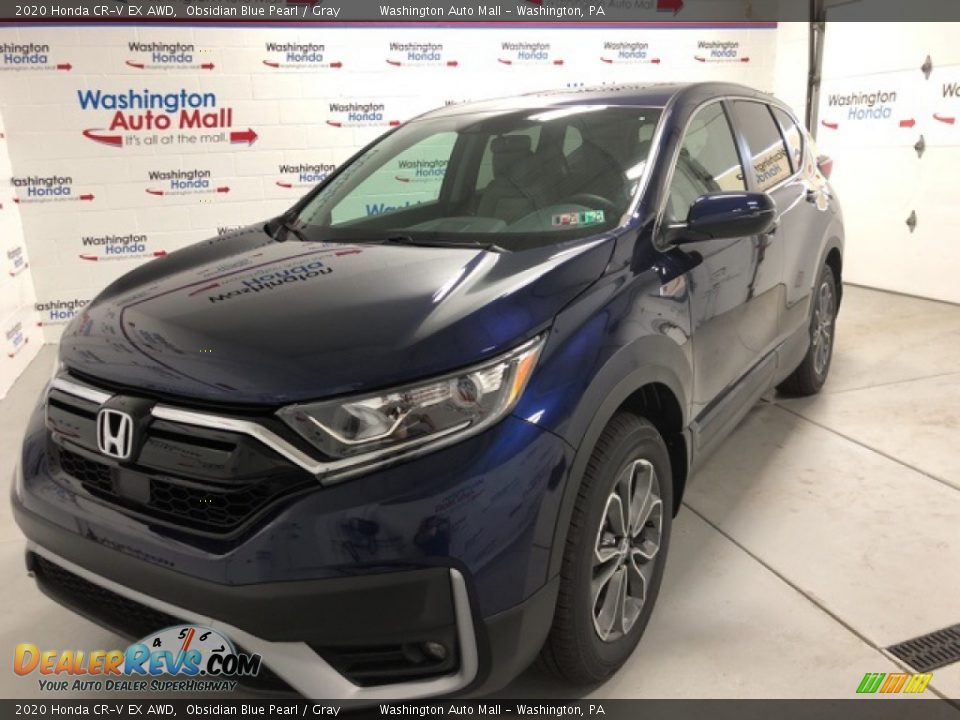 2020 Honda CR-V EX AWD Obsidian Blue Pearl / Gray Photo #1