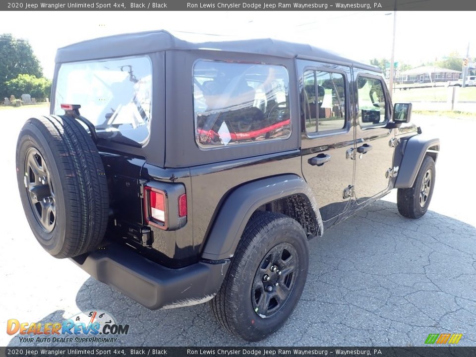 2020 Jeep Wrangler Unlimited Sport 4x4 Black / Black Photo #5