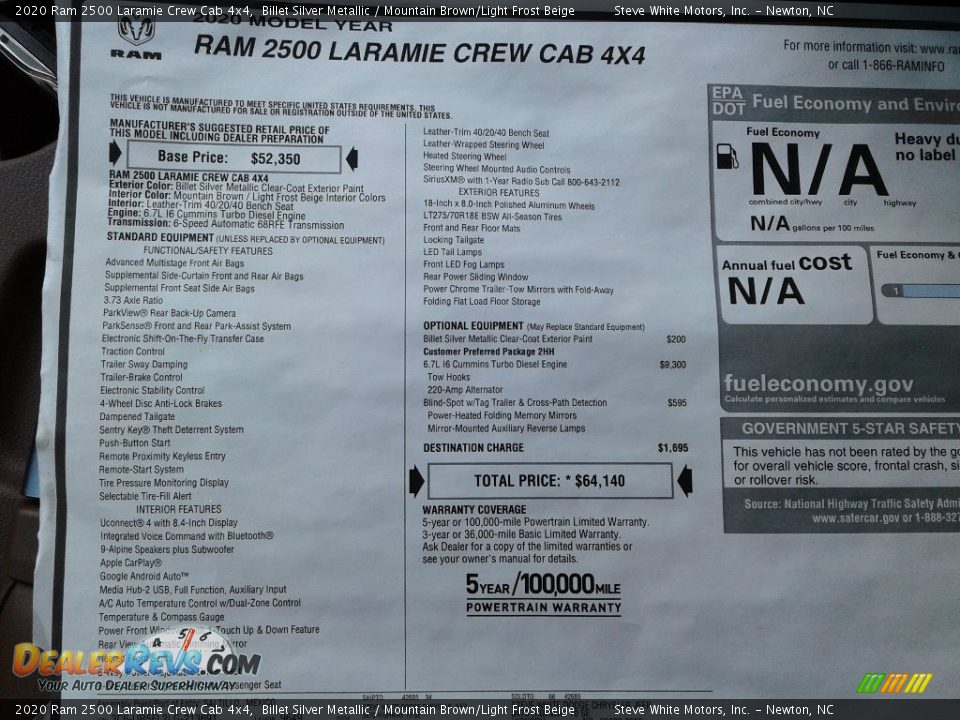 2020 Ram 2500 Laramie Crew Cab 4x4 Billet Silver Metallic / Mountain Brown/Light Frost Beige Photo #30