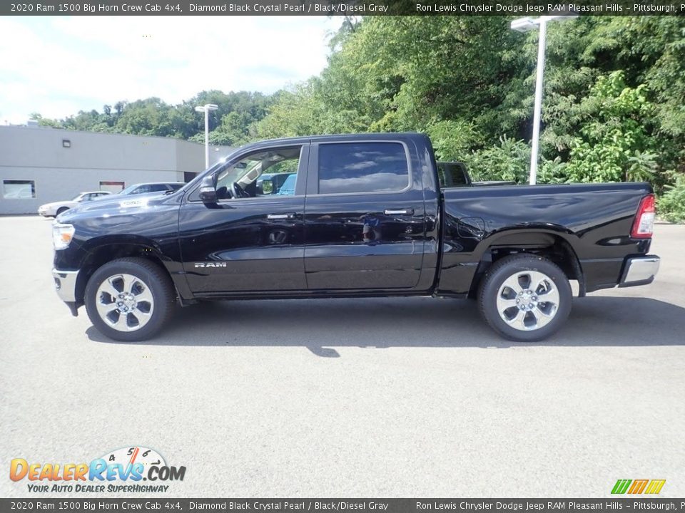 2020 Ram 1500 Big Horn Crew Cab 4x4 Diamond Black Crystal Pearl / Black/Diesel Gray Photo #6