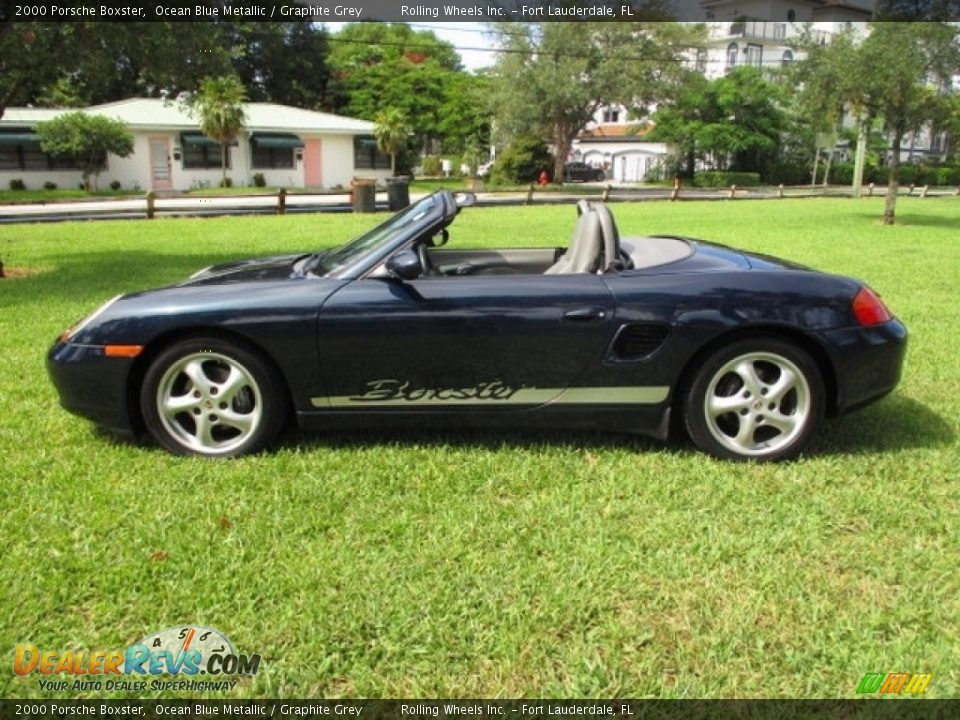 2000 Porsche Boxster Ocean Blue Metallic / Graphite Grey Photo #36