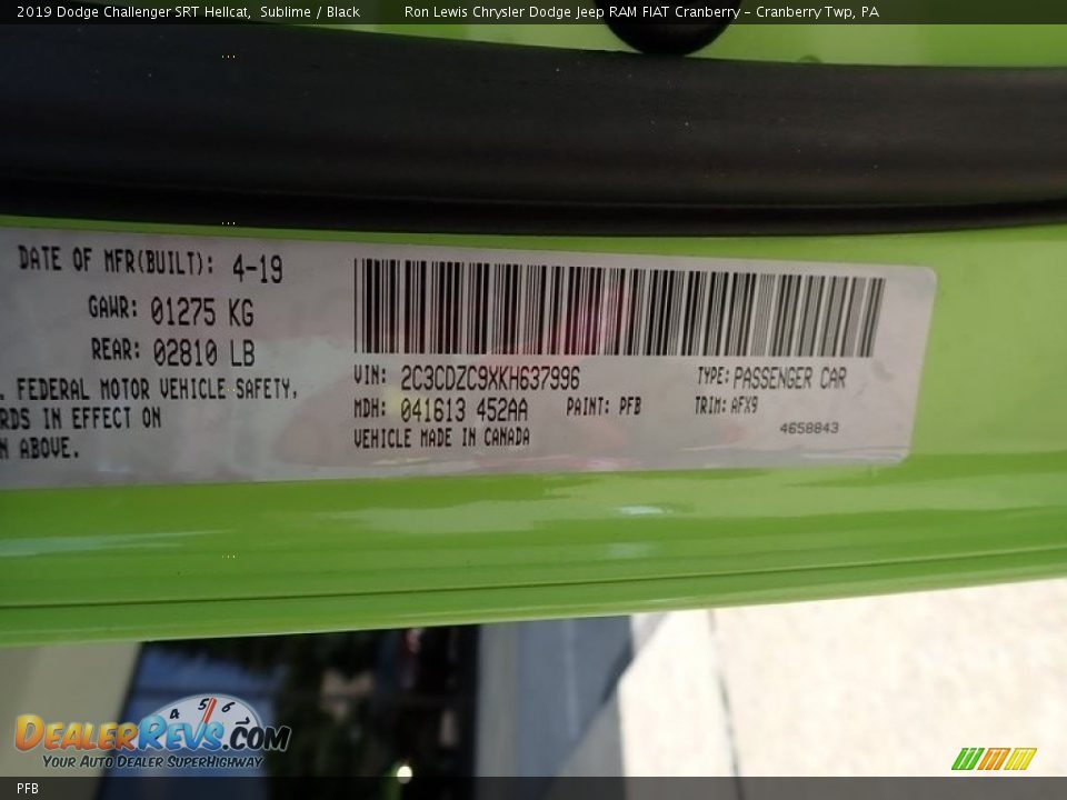 Dodge Color Code PFB Sublime