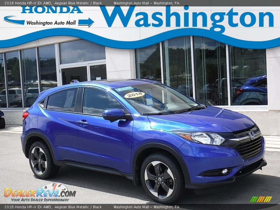 2018 Honda HR-V EX AWD Aegean Blue Metallic / Black Photo #1