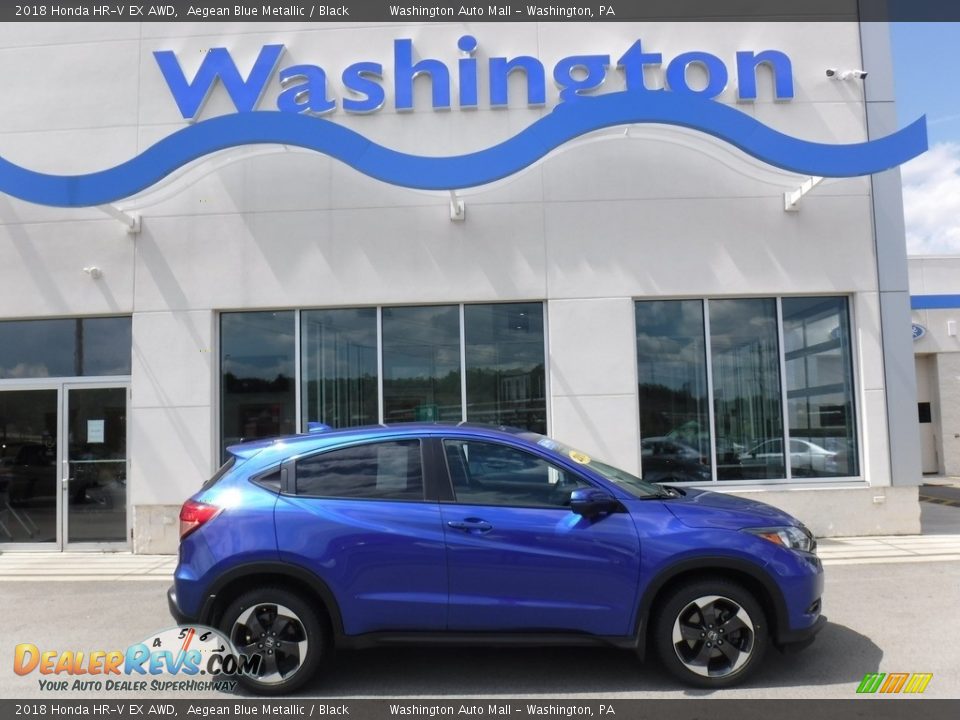 2018 Honda HR-V EX AWD Aegean Blue Metallic / Black Photo #2