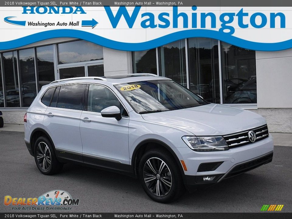 2018 Volkswagen Tiguan SEL Pure White / Titan Black Photo #1