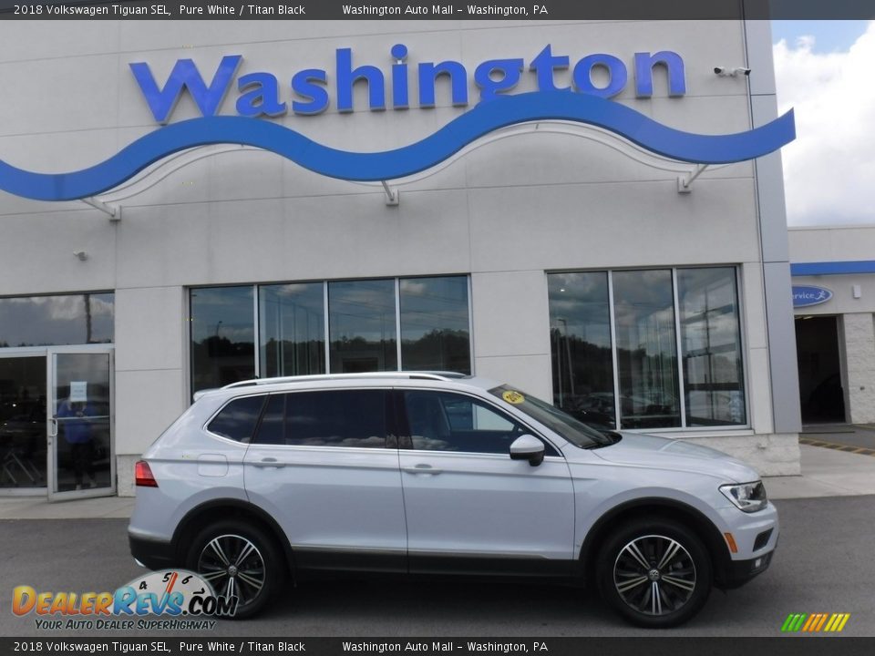 2018 Volkswagen Tiguan SEL Pure White / Titan Black Photo #2