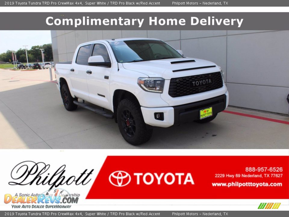 2019 Toyota Tundra TRD Pro CrewMax 4x4 Super White / TRD Pro Black w/Red Accent Photo #1