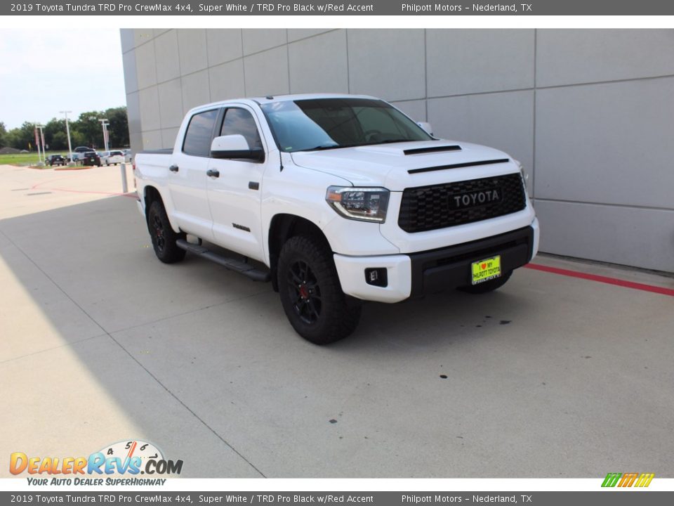 2019 Toyota Tundra TRD Pro CrewMax 4x4 Super White / TRD Pro Black w/Red Accent Photo #2