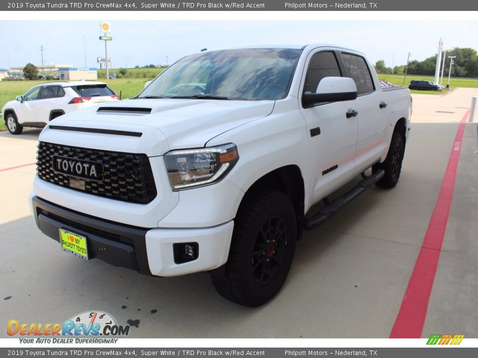2019 Toyota Tundra TRD Pro CrewMax 4x4 Super White / TRD Pro Black w/Red Accent Photo #4