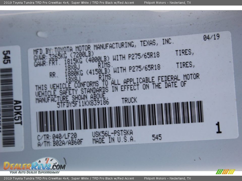2019 Toyota Tundra TRD Pro CrewMax 4x4 Super White / TRD Pro Black w/Red Accent Photo #27