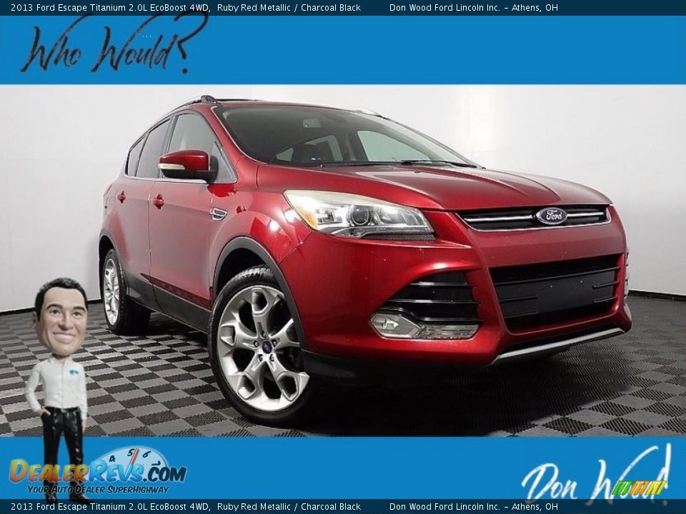 2013 Ford Escape Titanium 2.0L EcoBoost 4WD Ruby Red Metallic / Charcoal Black Photo #1