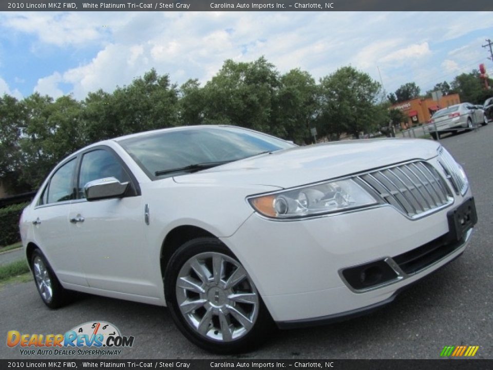 2010 Lincoln MKZ FWD White Platinum Tri-Coat / Steel Gray Photo #1
