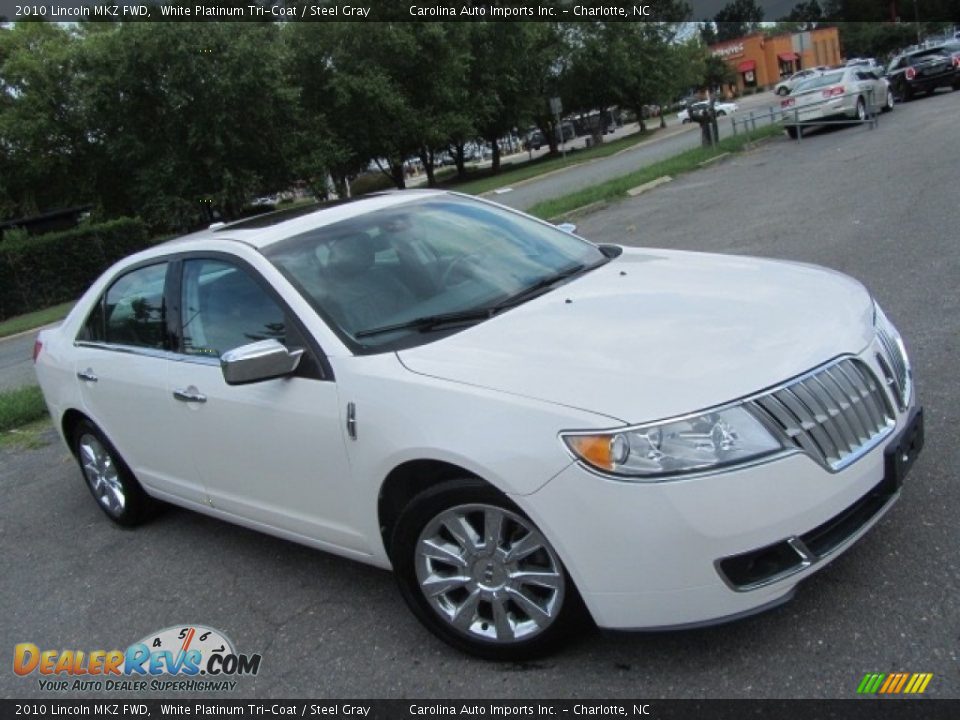 2010 Lincoln MKZ FWD White Platinum Tri-Coat / Steel Gray Photo #3