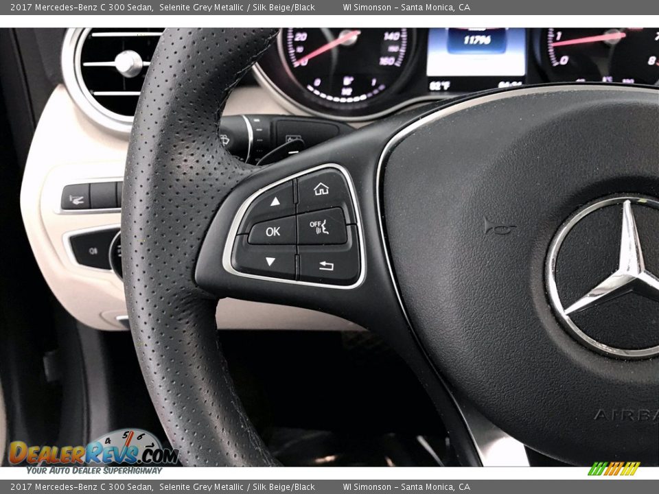 2017 Mercedes-Benz C 300 Sedan Selenite Grey Metallic / Silk Beige/Black Photo #18