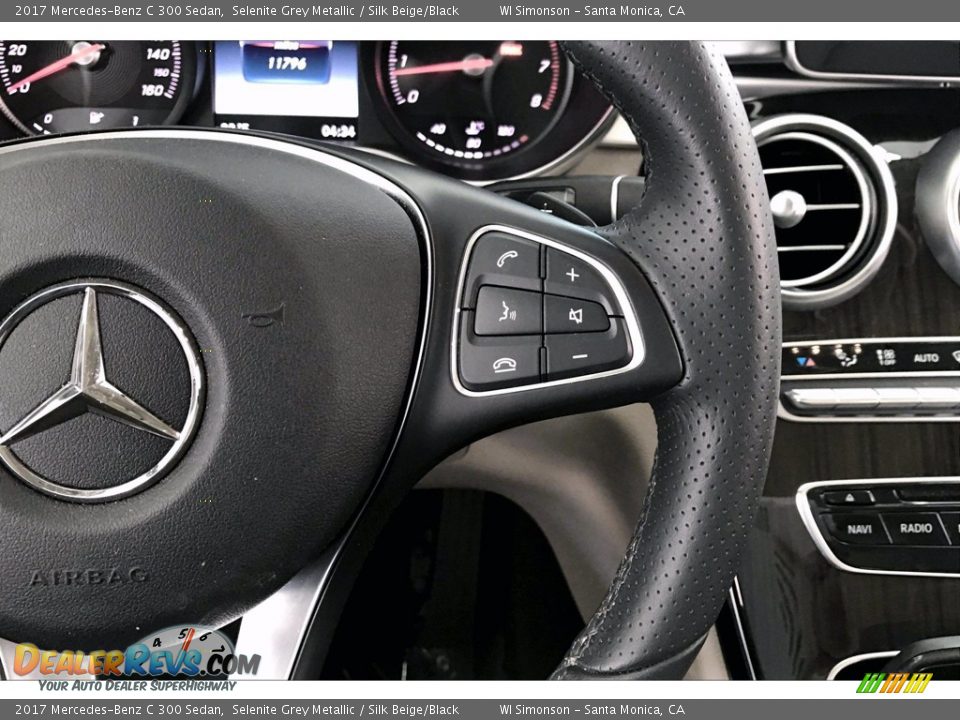 2017 Mercedes-Benz C 300 Sedan Selenite Grey Metallic / Silk Beige/Black Photo #19