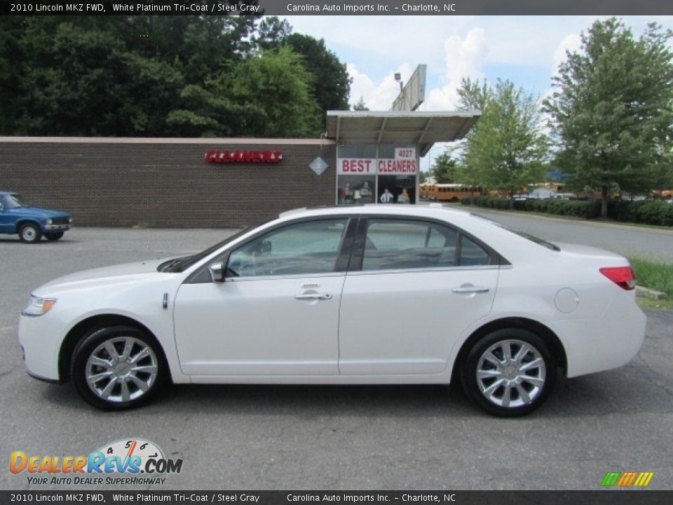 2010 Lincoln MKZ FWD White Platinum Tri-Coat / Steel Gray Photo #7