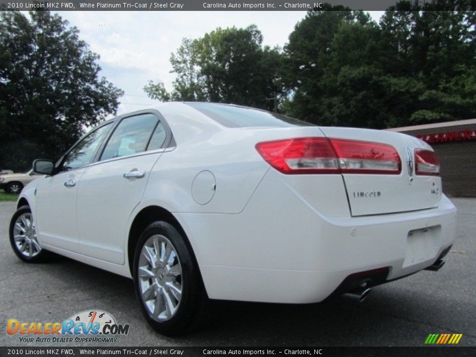 2010 Lincoln MKZ FWD White Platinum Tri-Coat / Steel Gray Photo #8