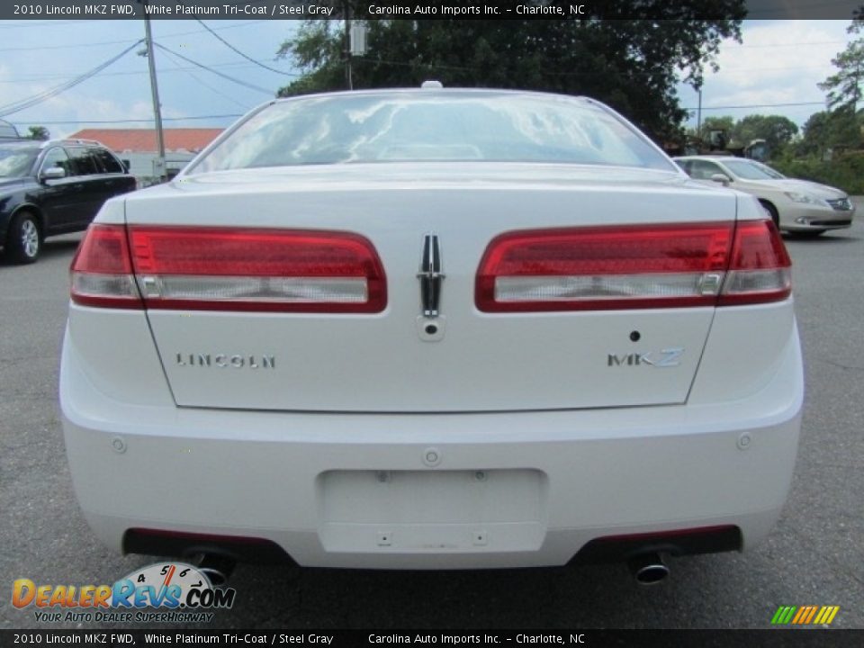 2010 Lincoln MKZ FWD White Platinum Tri-Coat / Steel Gray Photo #9