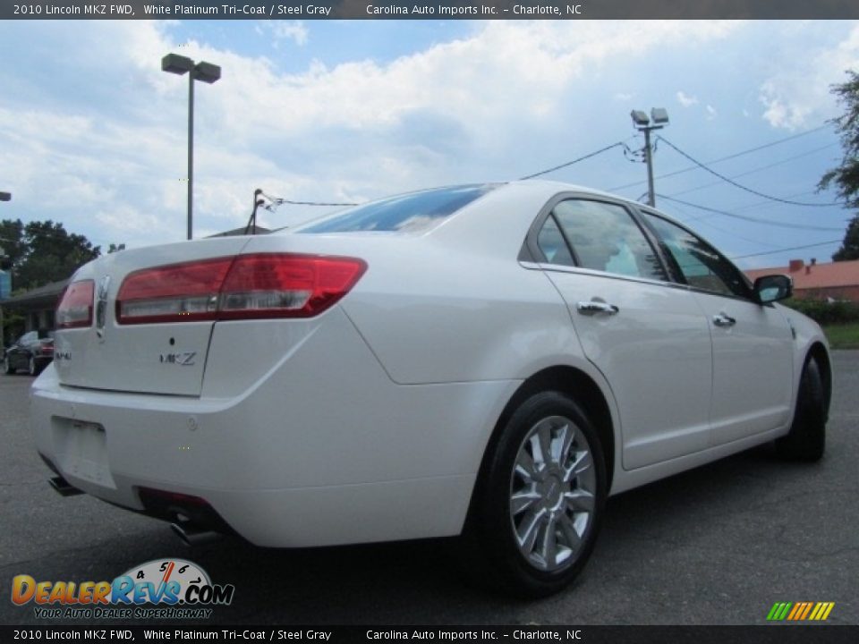 2010 Lincoln MKZ FWD White Platinum Tri-Coat / Steel Gray Photo #10