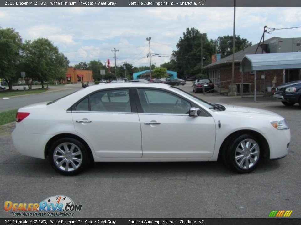 2010 Lincoln MKZ FWD White Platinum Tri-Coat / Steel Gray Photo #11