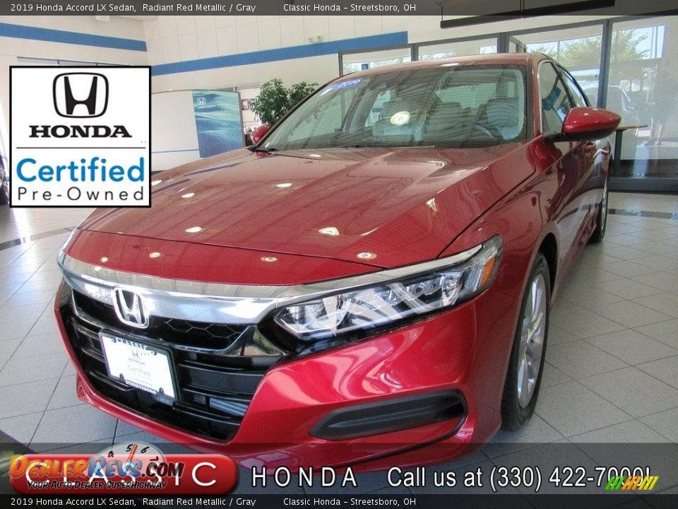 2019 Honda Accord LX Sedan Radiant Red Metallic / Gray Photo #1