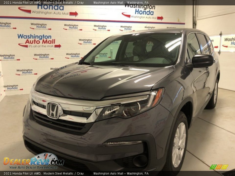 2021 Honda Pilot LX AWD Modern Steel Metallic / Gray Photo #1
