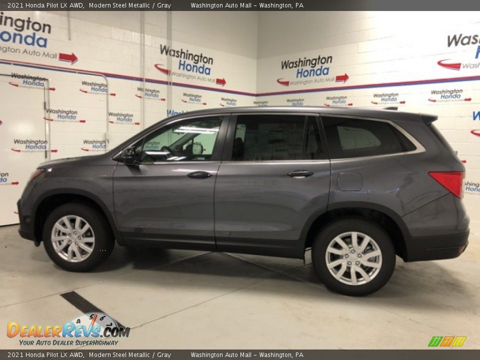 2021 Honda Pilot LX AWD Modern Steel Metallic / Gray Photo #2