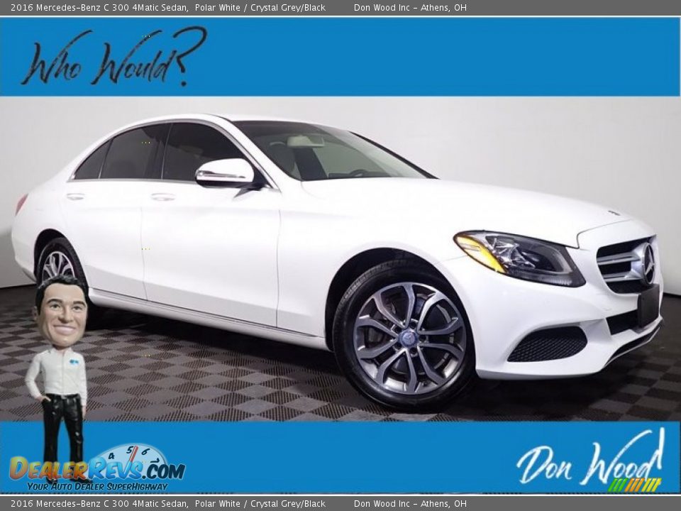 2016 Mercedes-Benz C 300 4Matic Sedan Polar White / Crystal Grey/Black Photo #1