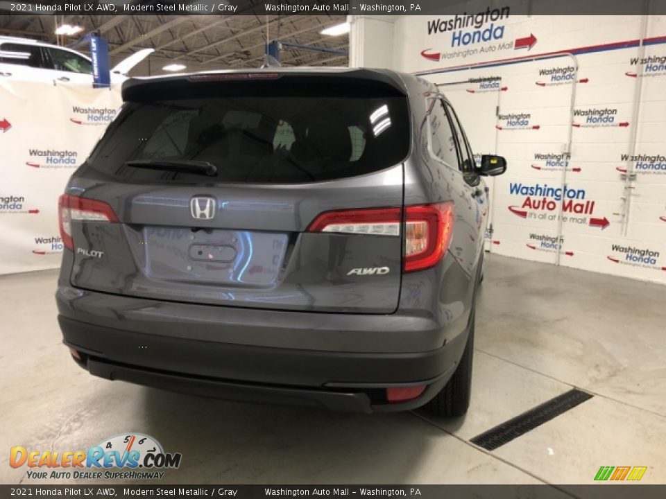 2021 Honda Pilot LX AWD Modern Steel Metallic / Gray Photo #3