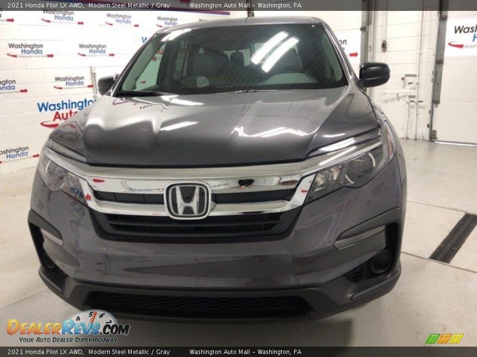 2021 Honda Pilot LX AWD Modern Steel Metallic / Gray Photo #4