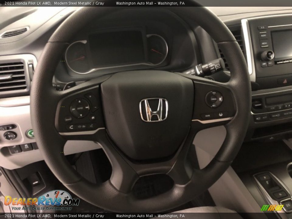 2021 Honda Pilot LX AWD Modern Steel Metallic / Gray Photo #7