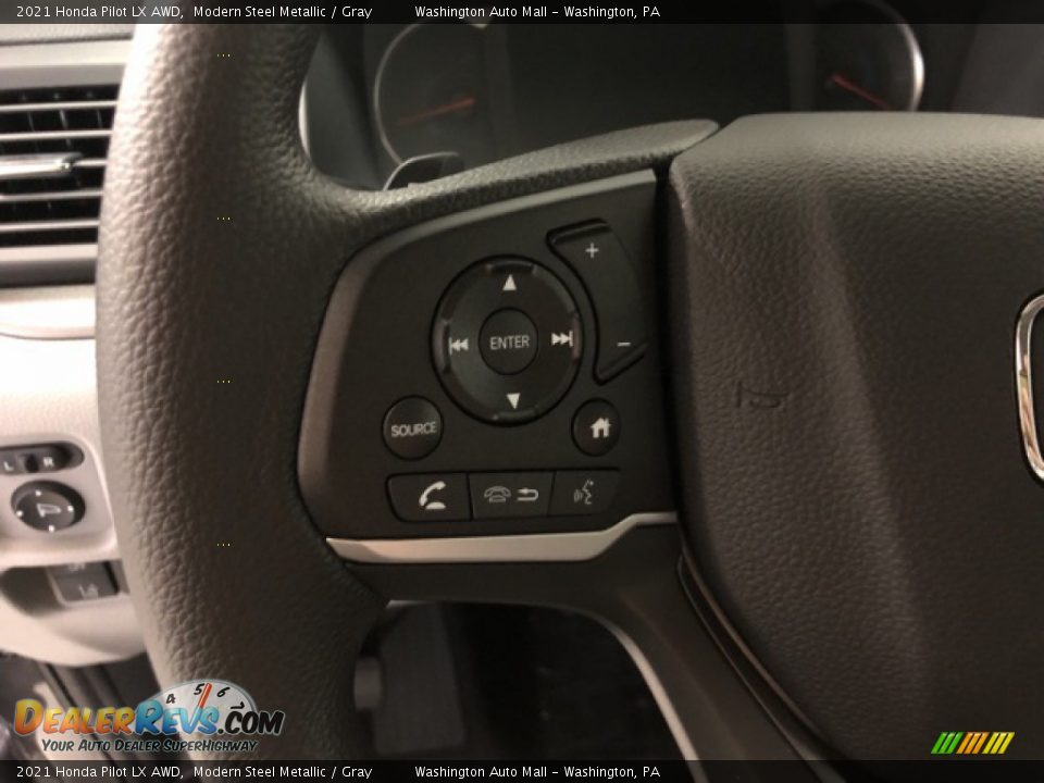 2021 Honda Pilot LX AWD Modern Steel Metallic / Gray Photo #8