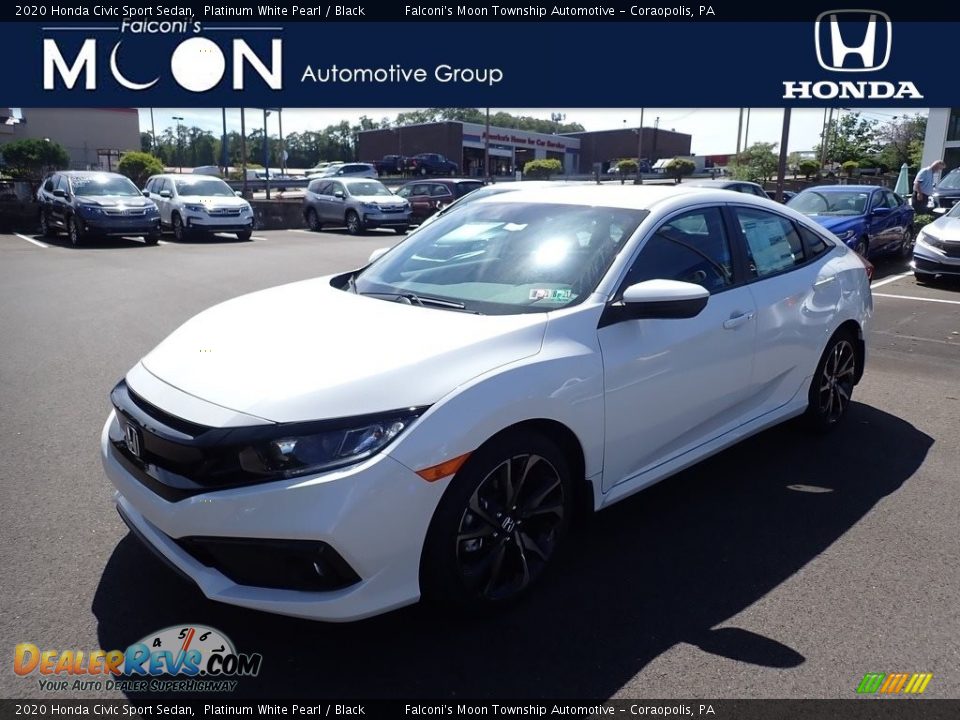 2020 Honda Civic Sport Sedan Platinum White Pearl / Black Photo #1