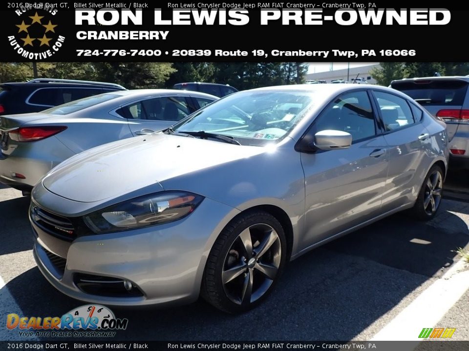 2016 Dodge Dart GT Billet Silver Metallic / Black Photo #1