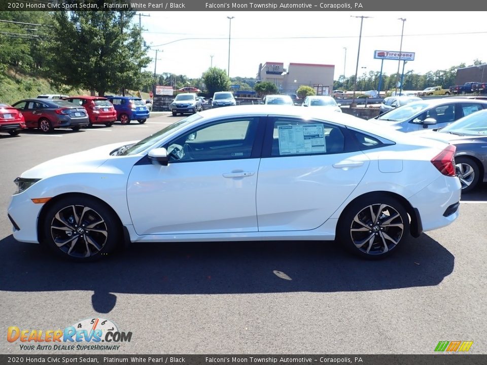2020 Honda Civic Sport Sedan Platinum White Pearl / Black Photo #2