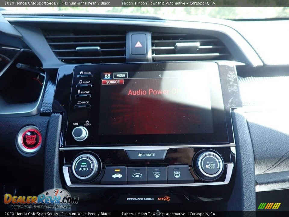 2020 Honda Civic Sport Sedan Platinum White Pearl / Black Photo #14