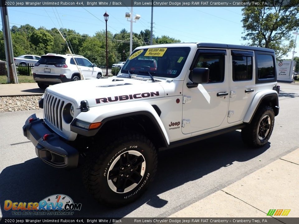 2020 Jeep Wrangler Unlimited Rubicon 4x4 Bright White / Black Photo #7