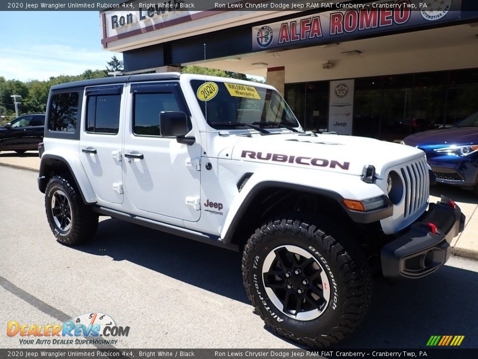 2020 Jeep Wrangler Unlimited Rubicon 4x4 Bright White / Black Photo #9
