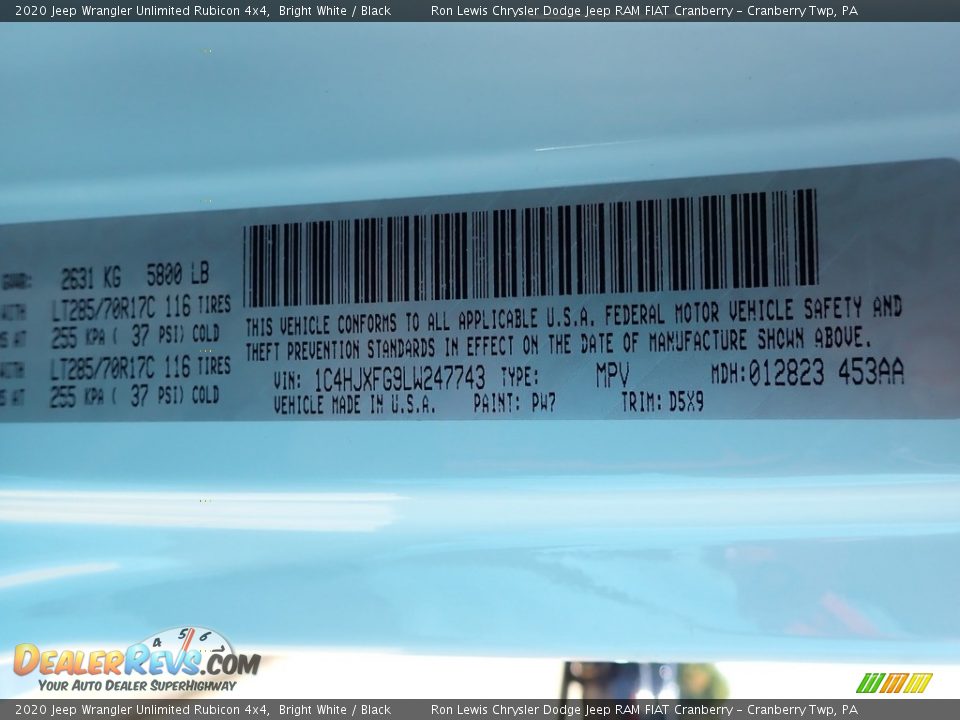 2020 Jeep Wrangler Unlimited Rubicon 4x4 Bright White / Black Photo #11