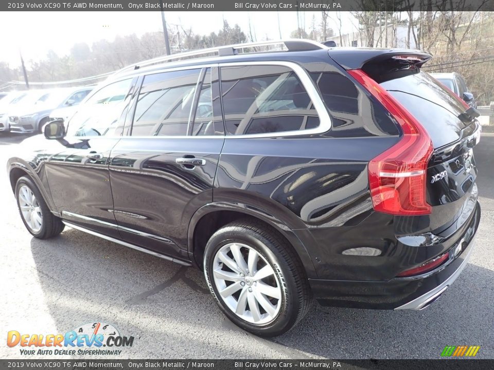 2019 Volvo XC90 T6 AWD Momentum Onyx Black Metallic / Maroon Photo #6