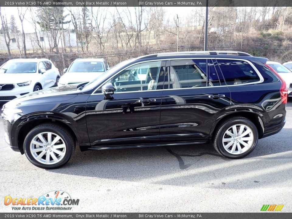 2019 Volvo XC90 T6 AWD Momentum Onyx Black Metallic / Maroon Photo #7