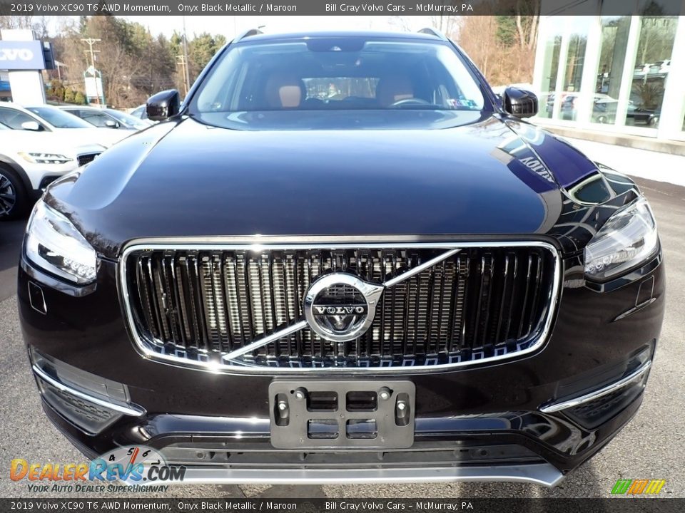 2019 Volvo XC90 T6 AWD Momentum Onyx Black Metallic / Maroon Photo #9