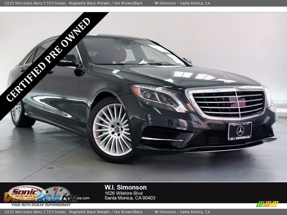 2015 Mercedes-Benz S 550 Sedan Magnetite Black Metallic / Nut Brown/Black Photo #1