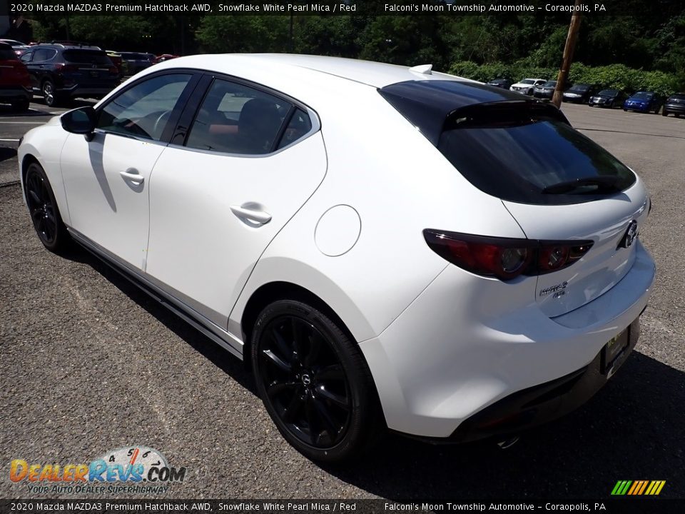 2020 Mazda MAZDA3 Premium Hatchback AWD Snowflake White Pearl Mica / Red Photo #6